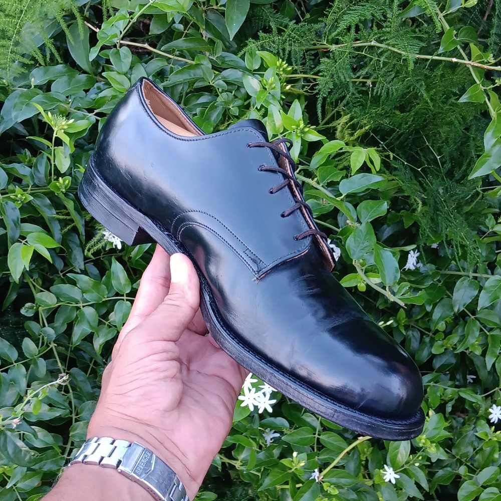 D.J. Leavenworth Men's Vintage 70s Black Military Leather Oxfords Sz. 11R